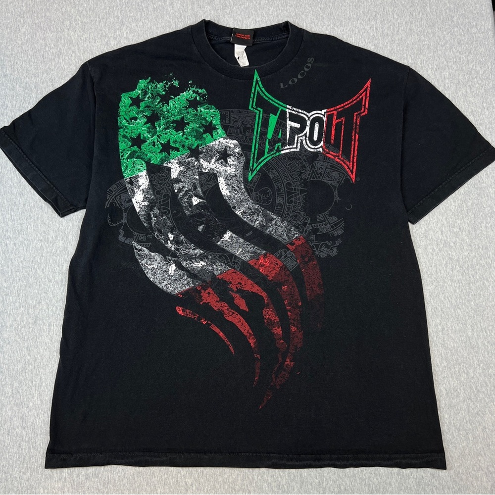 Vintage Tapout T Shirt Locos Mexican Flag Mens XL Mexico MMA UFC Fighting Y2K
